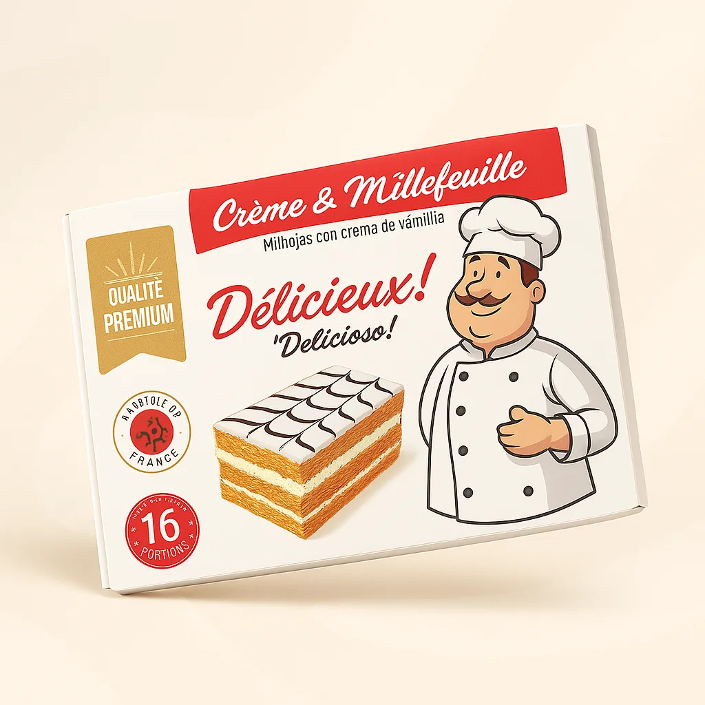Boîte imprimée pour mille-feuille