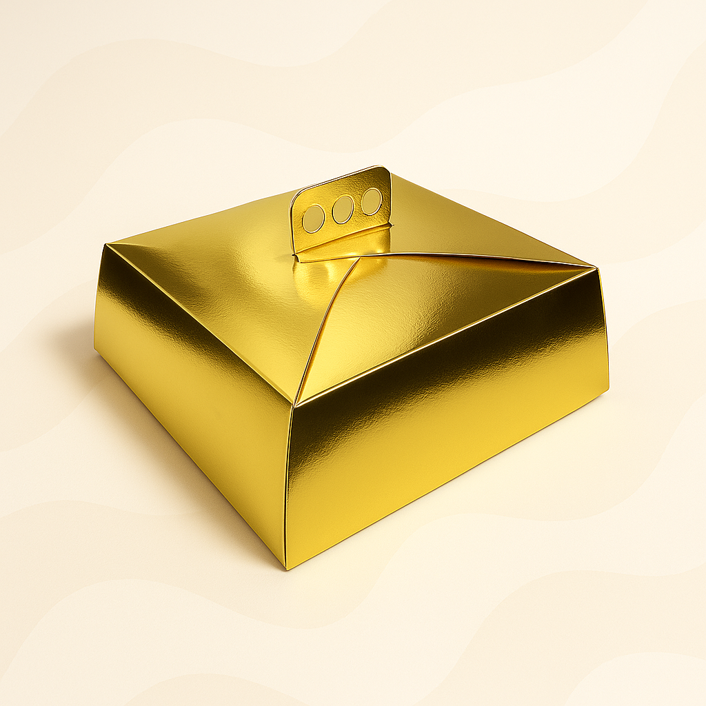 caja para tarta dorada