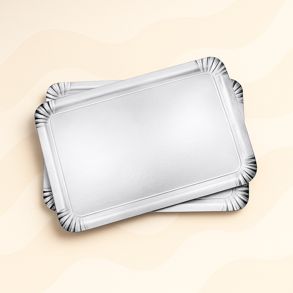 plateaux carton argent